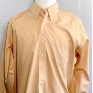Brooks Brothers Men's Button Up Orange/White Sz 17
